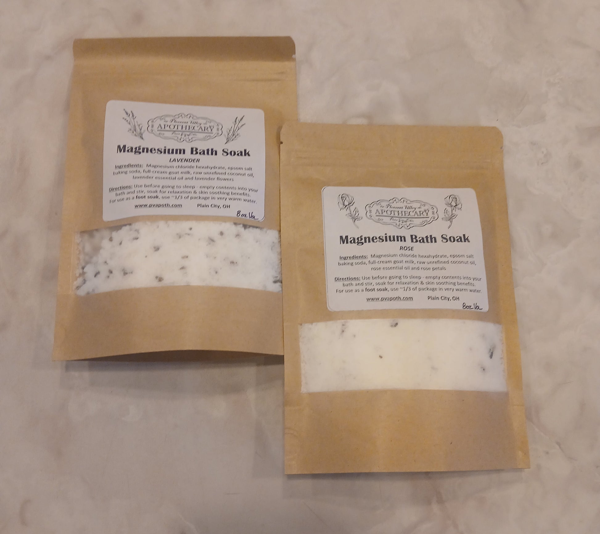 Pleasant Valley Apothecary's magnesium bath soaks